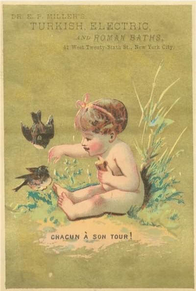 Trade card for Miller's Turkish Baths, New York