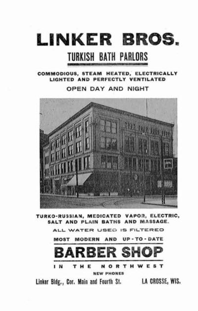 Advertisement for the Linker Brothers' Turkish Bath