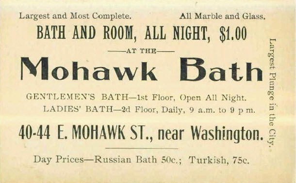 Mohawk Baths, business card