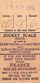 Advertisement on weighing machine ticket