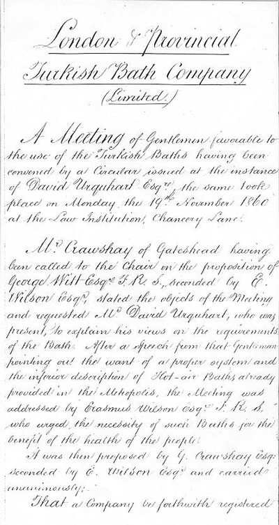 Minutes of initial meeting of the London & Provincial