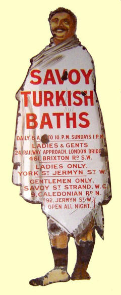 Ename
lled sign for the Savoy Turkish Baths