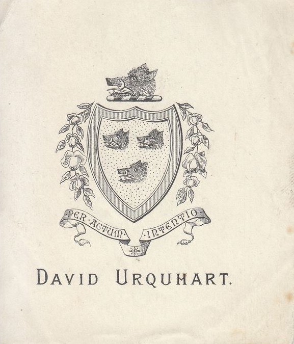 David Urquhart's bookplate