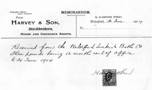 Receipt for payment of office rent, 1904