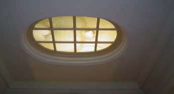 One of several smaller roof lights in plunge pool room