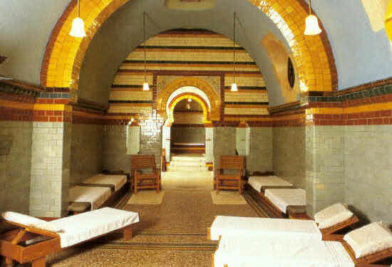 View of three hot rooms, Royal Turkish Baths, Harrogate