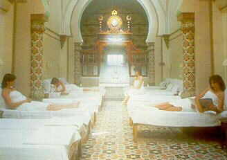 Women's day in the cooling-room at the Royal Turkish Baths, Harrogate