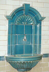 Tiled drinking fountain