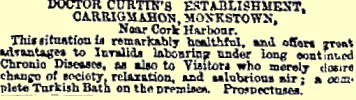 Ad for Dr Curtin's Establishment, 1865