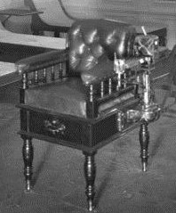 Close-up of the weighing chair