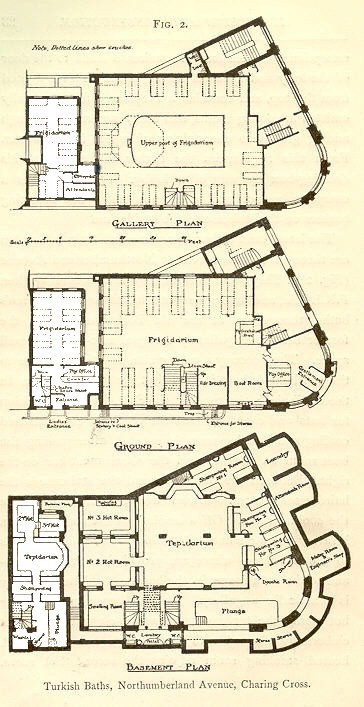 Basement, first, and second floor plans at Northumberland Avenue