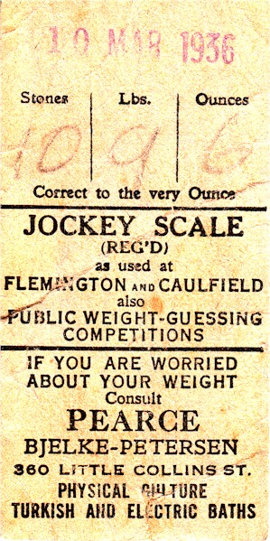 Weighing machine card